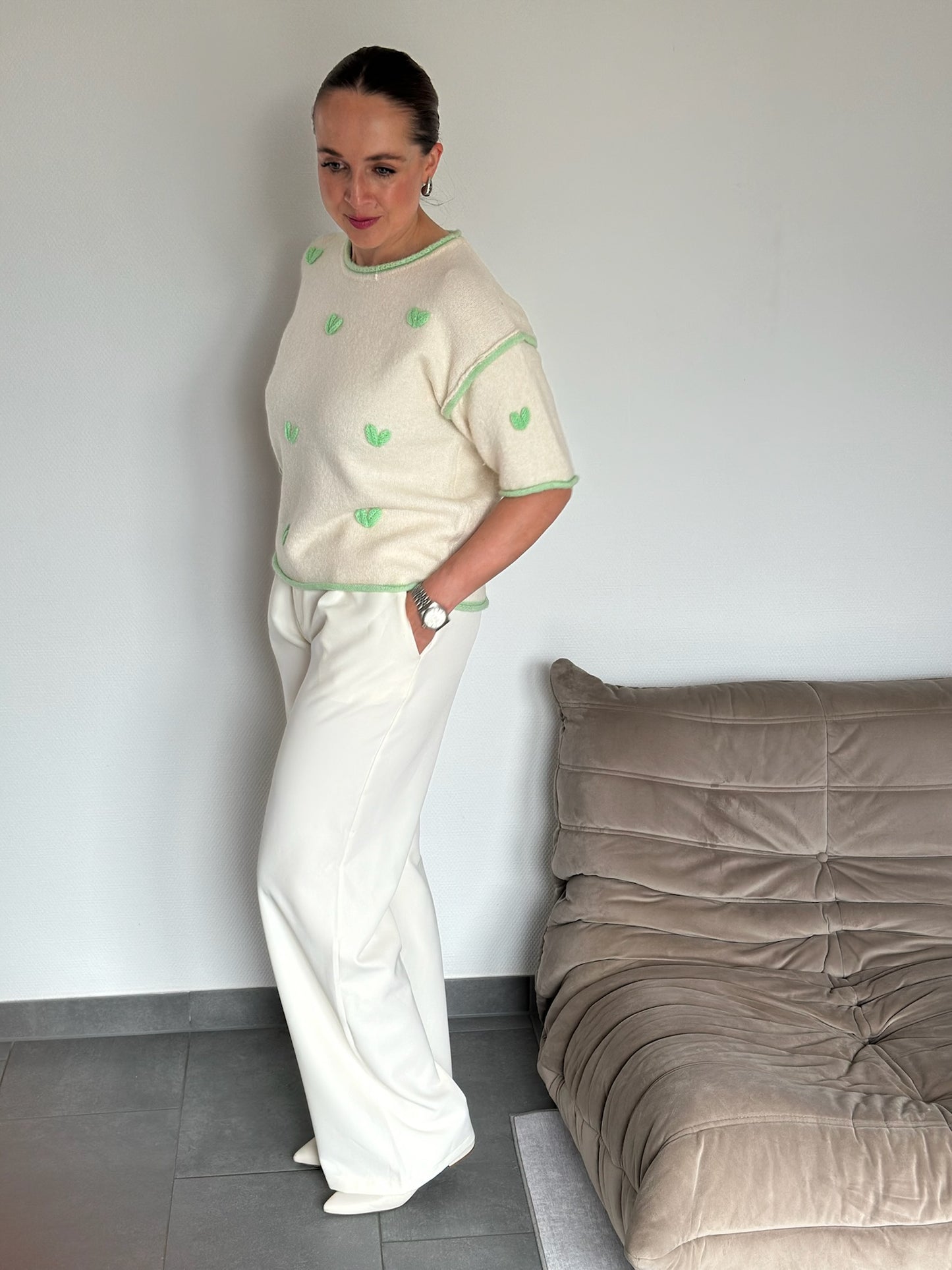 Strickpullover kurze Arme „ Heart“