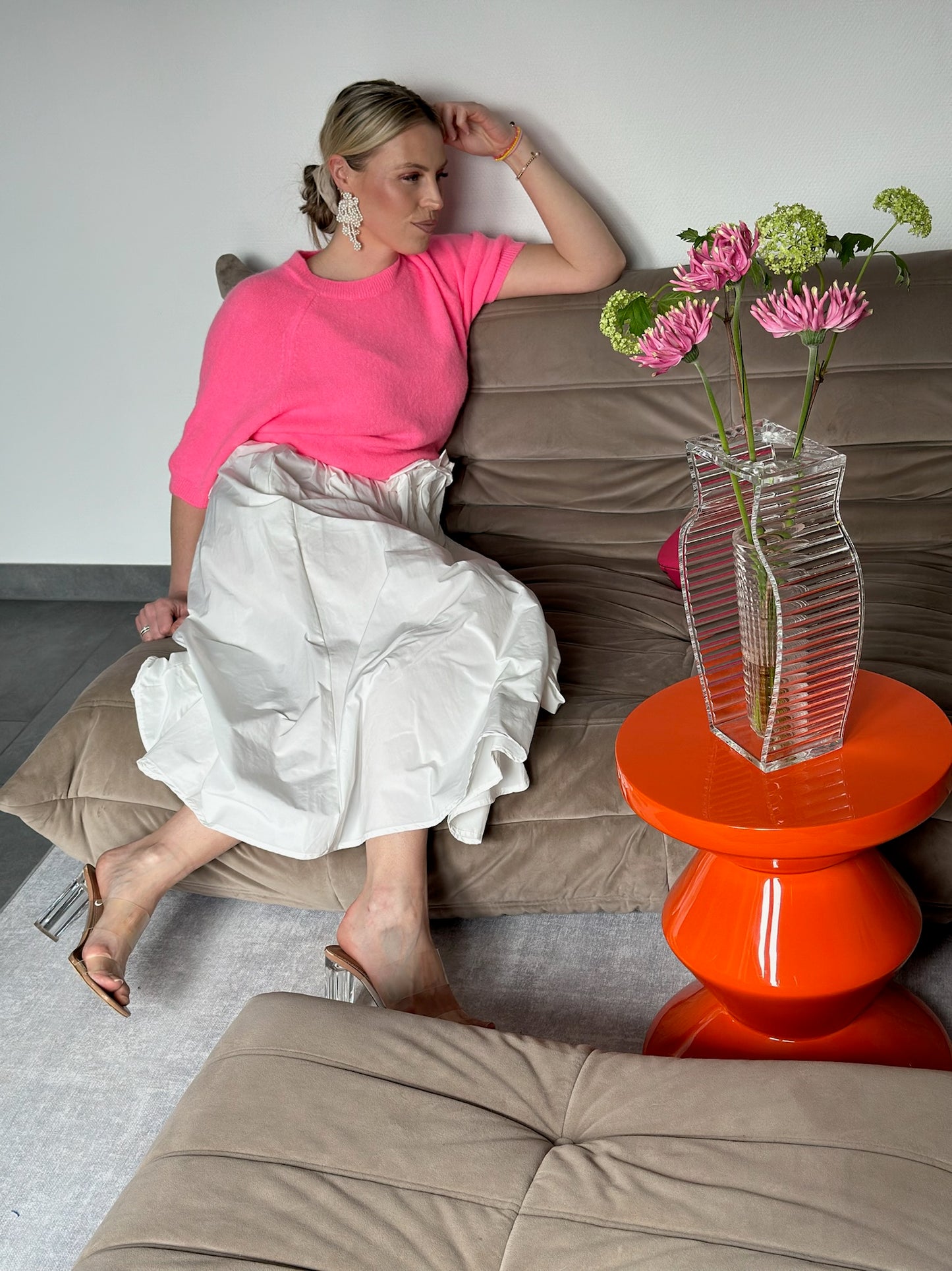 Weißer Rock mit Blume „ Elisa“