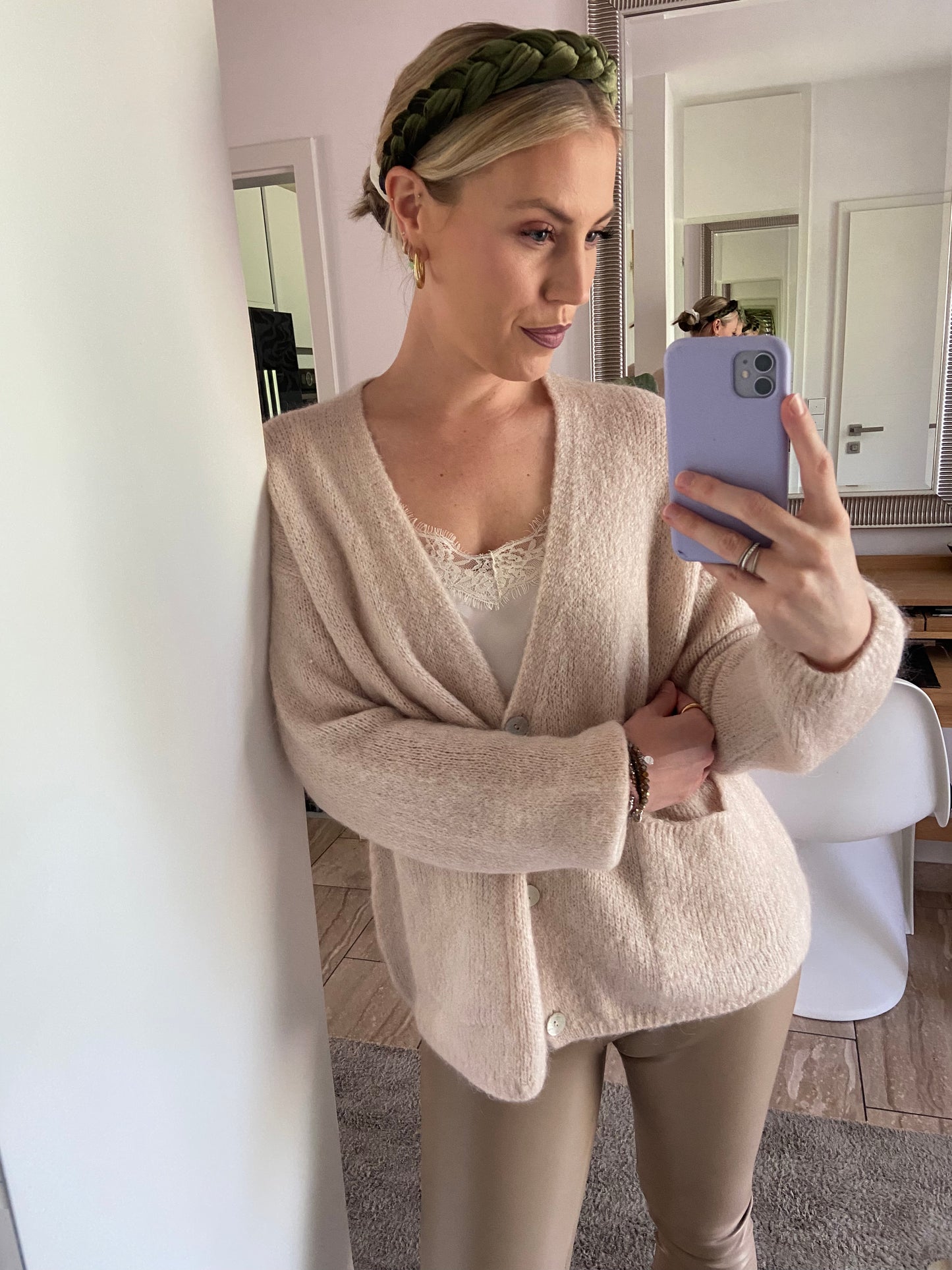 Klassische Strickjacke „Long“