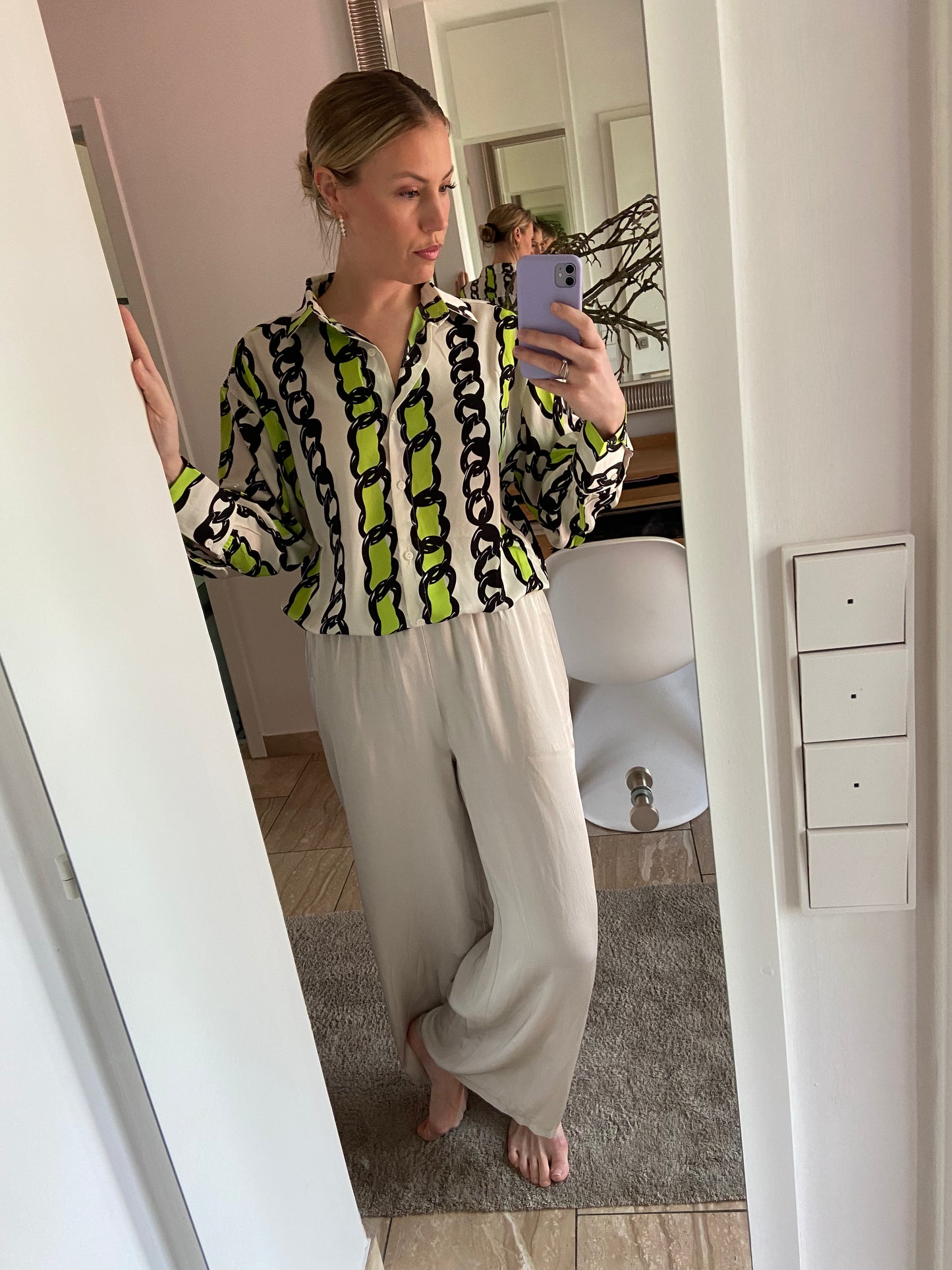 Leichte Hose „Jane" mit Seide