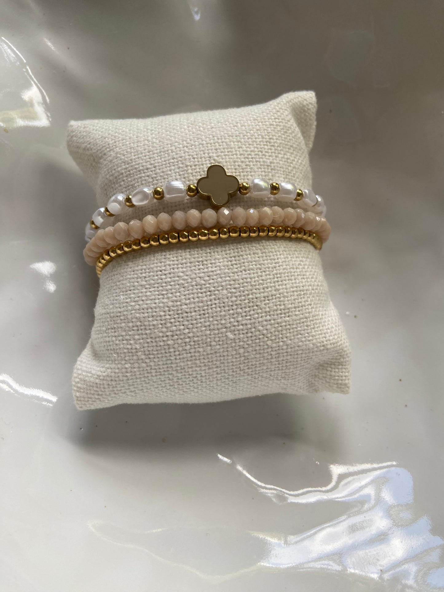 Armbandset „C3 Blume-Beige“
