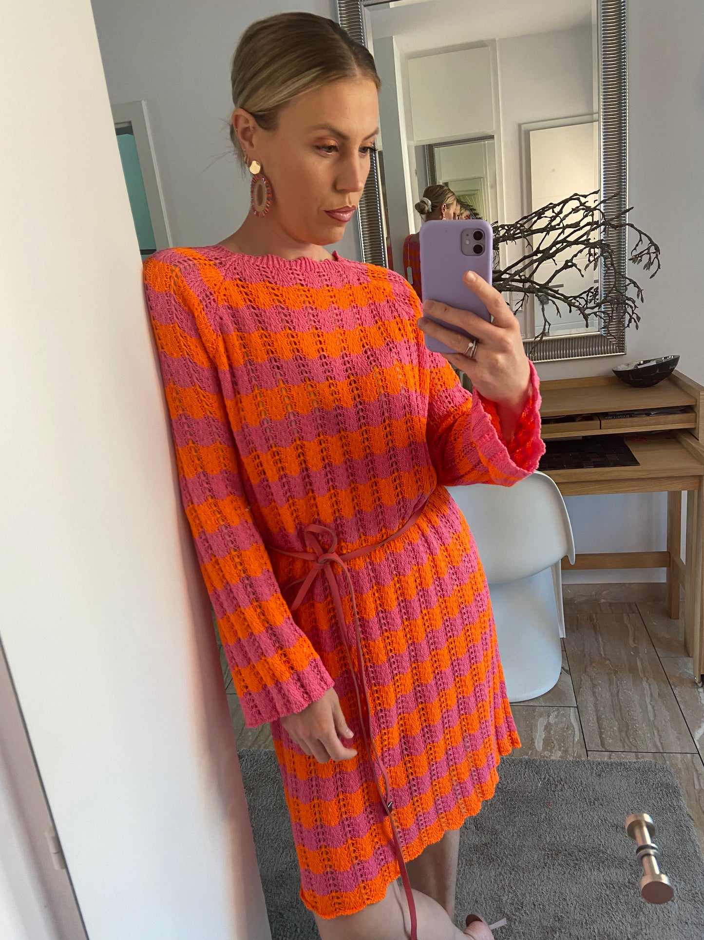 Strickkleid "Lexa" Pink/ Orange