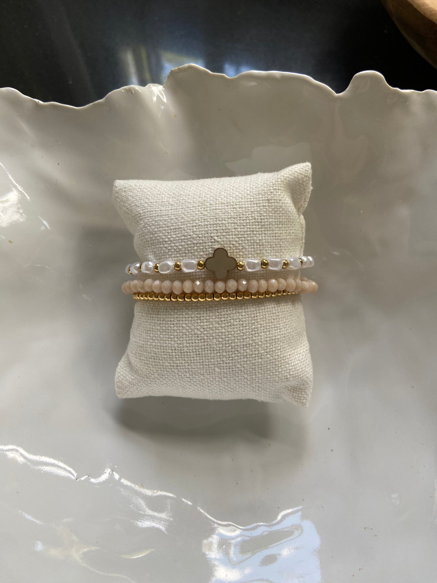 Armbandset „C3 Blume-Beige“