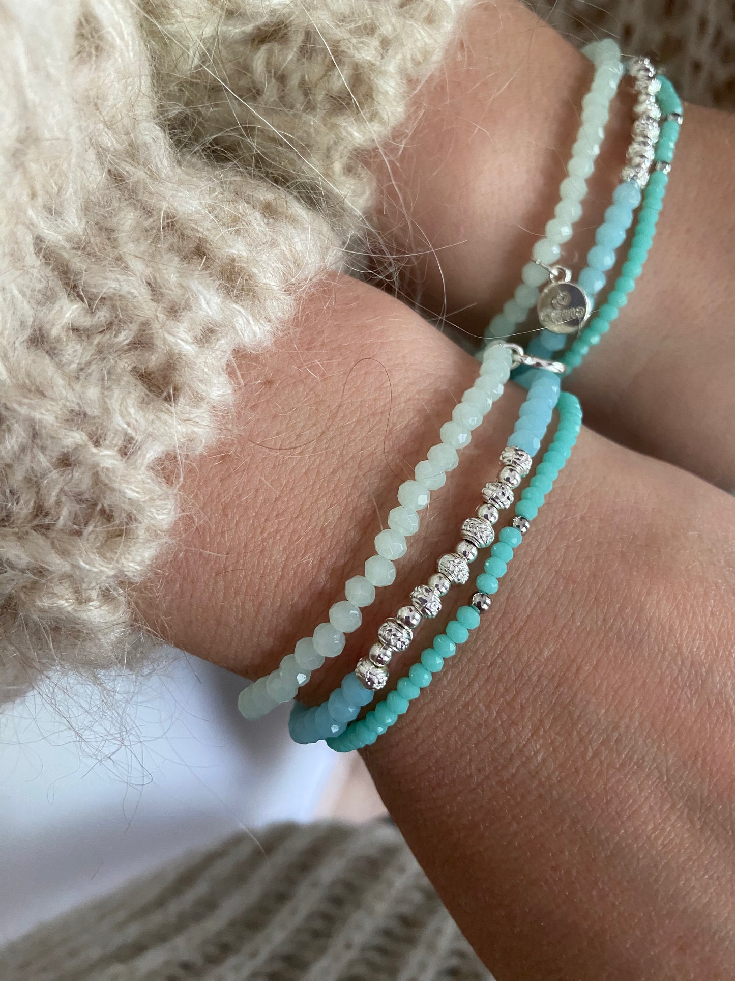Armbandset „C3“ Light blue- Silver
