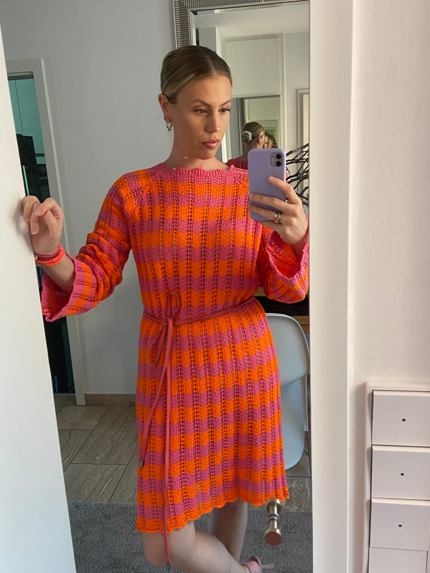 Strickkleid "Lexa" Pink/ Orange