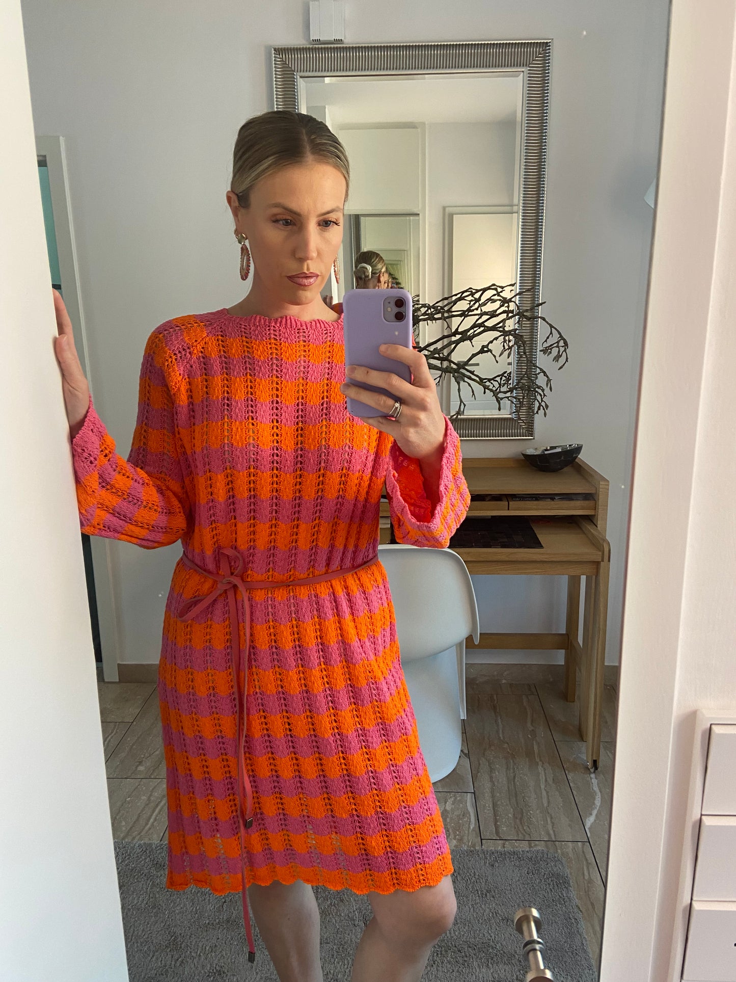 Strickkleid "Lexa" Pink/ Orange