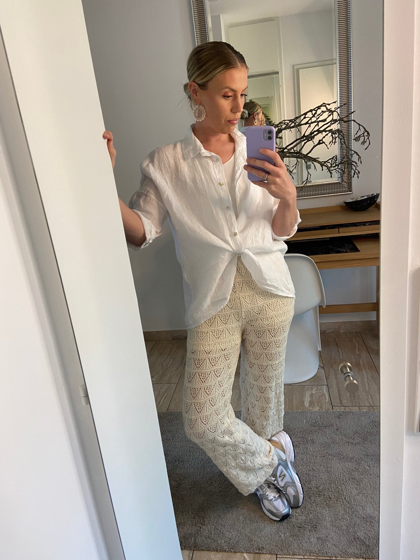 Leinen Bluse „Klassik“ lang