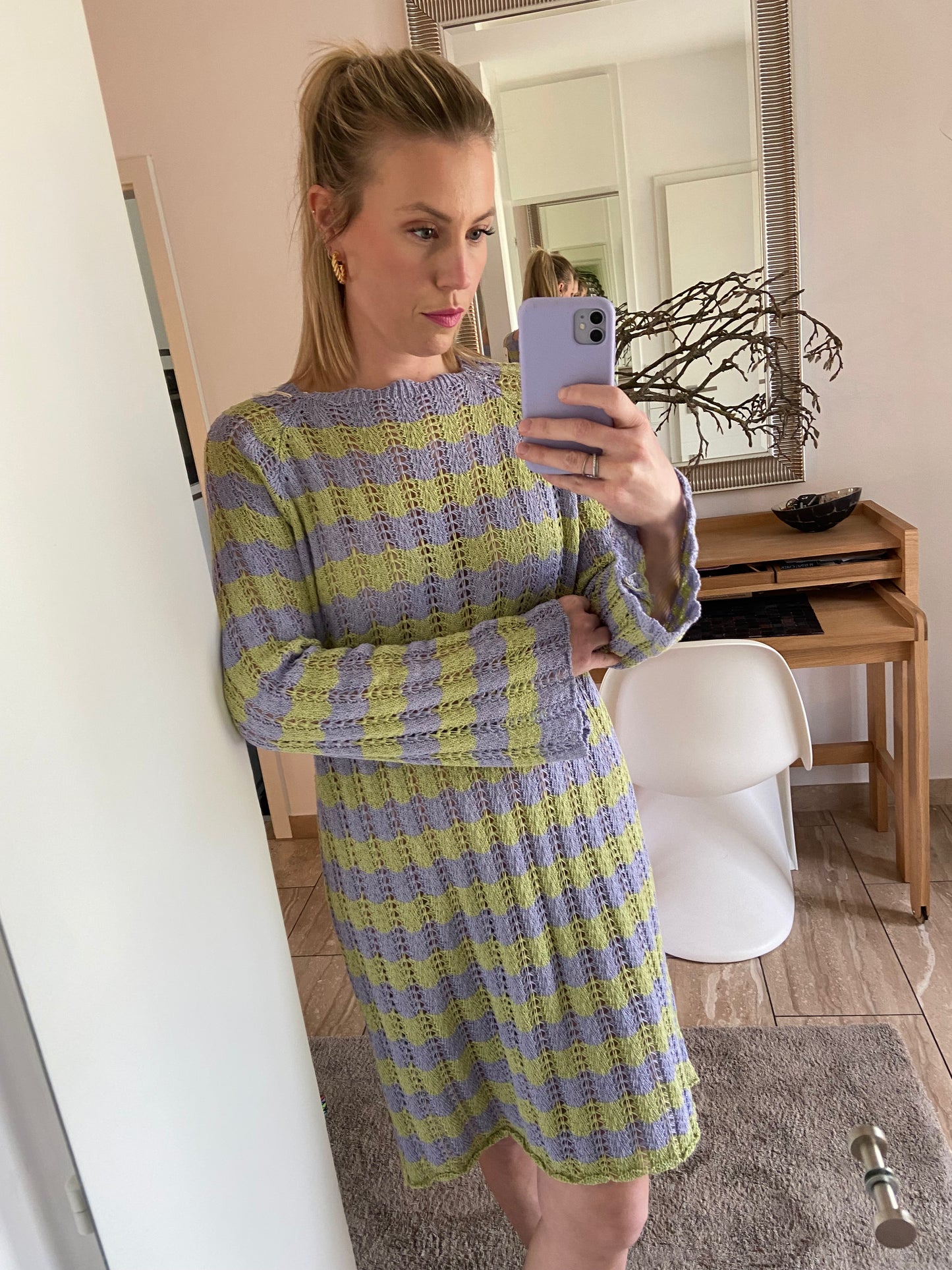 Strickkleid "Lexa" Lila/ Grün