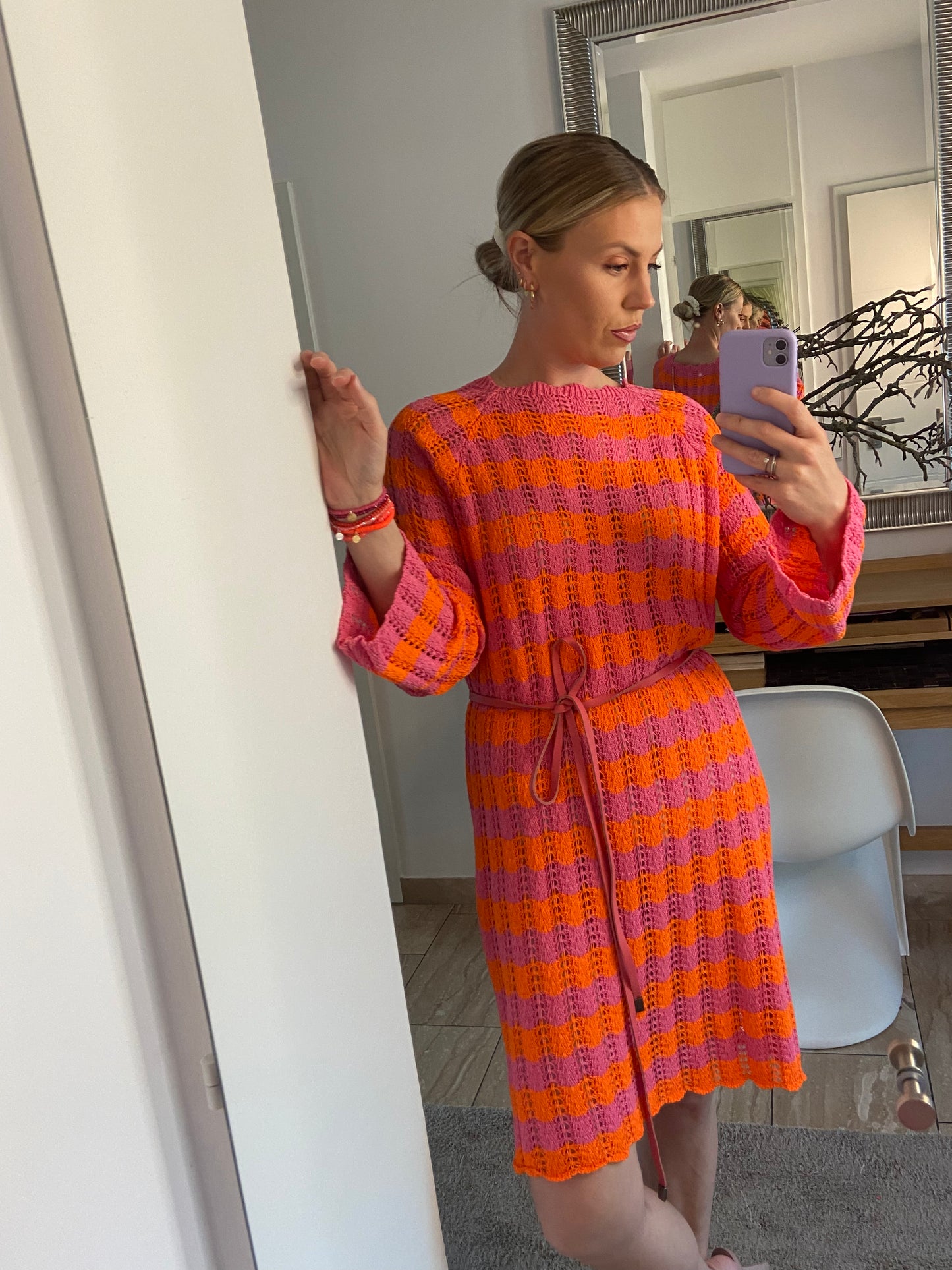 Strickkleid "Lexa" Pink/ Orange