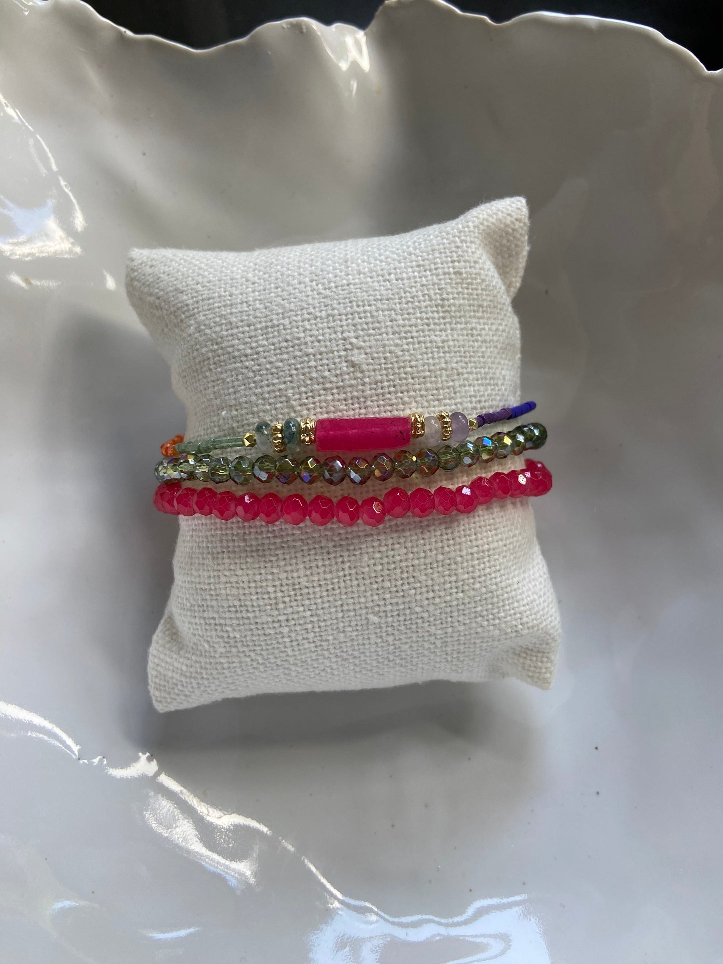 Armbandset „C3“ Pink-Grün
