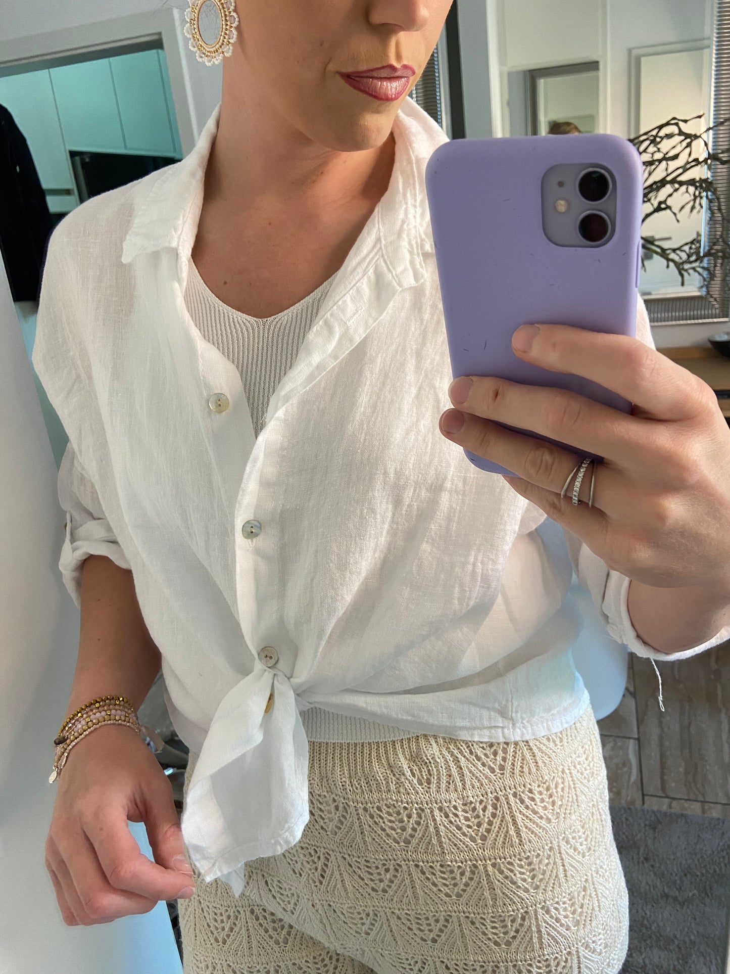 Leinen Bluse „Klassik“ lang