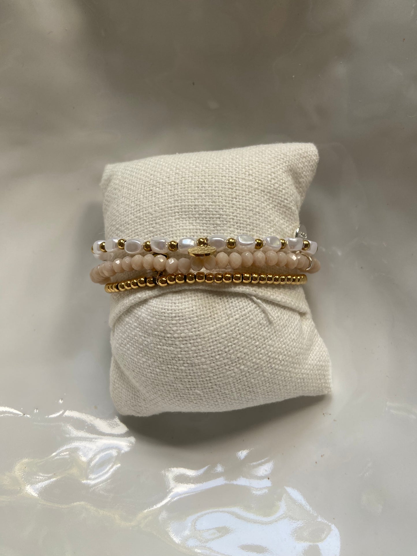 Armbandset „C3 Blume-Beige“