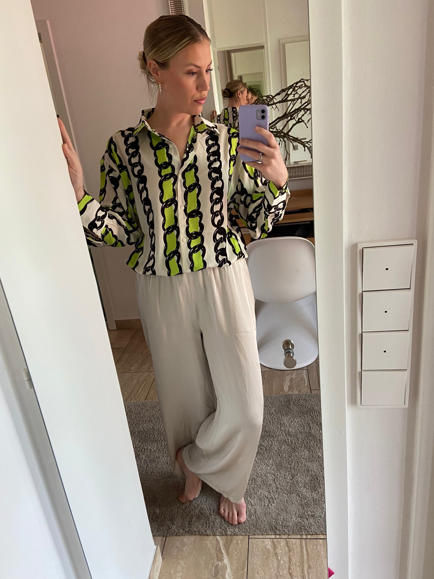 Leichte Hose „Jane" mit Seide