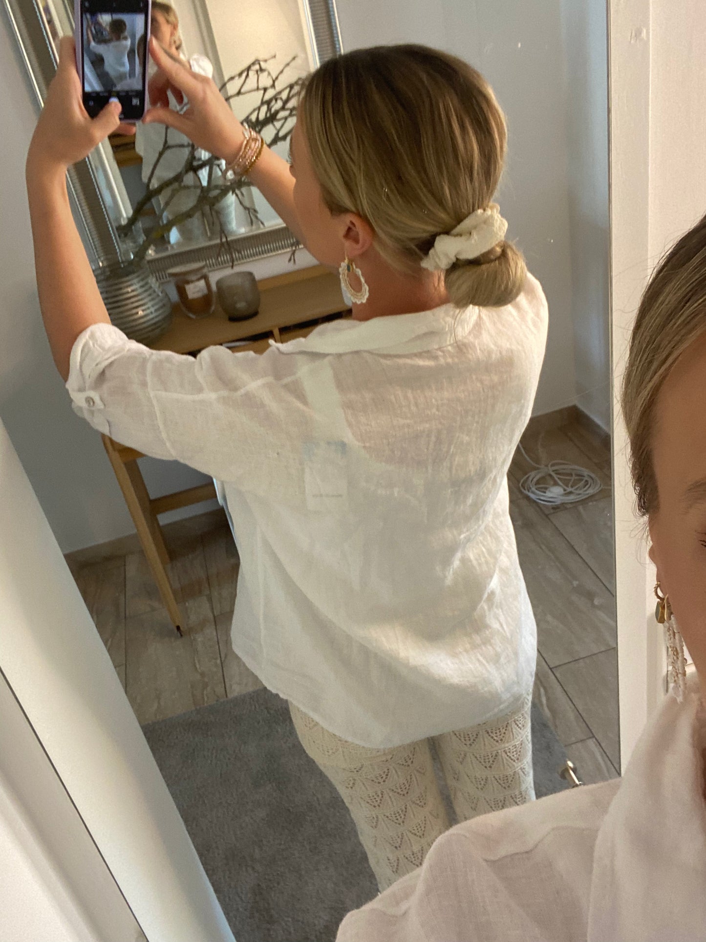 Leinen Bluse „Klassik“ lang