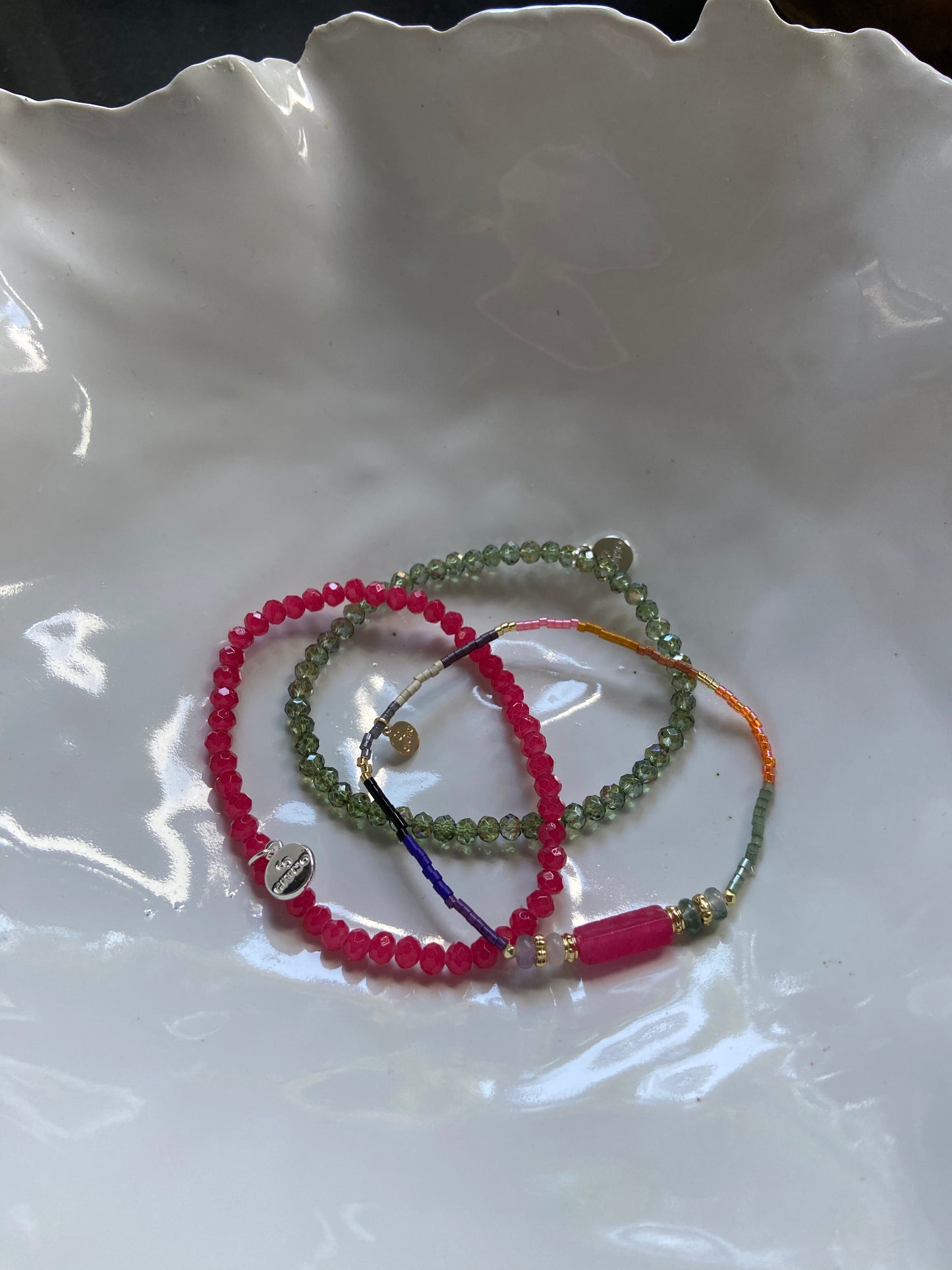 Armbandset „C3“ Pink-Grün