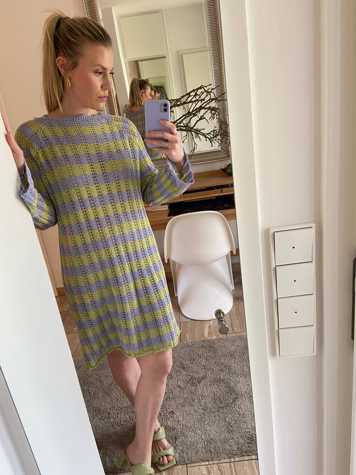 Strickkleid "Lexa" Lila/ Grün