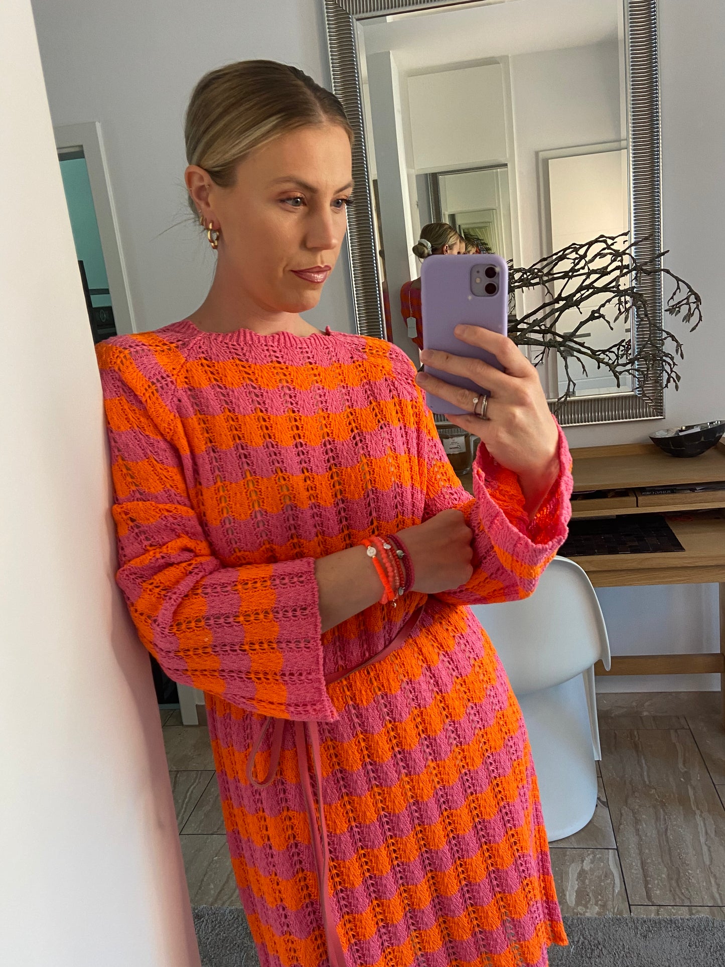 Strickkleid "Lexa" Pink/ Orange