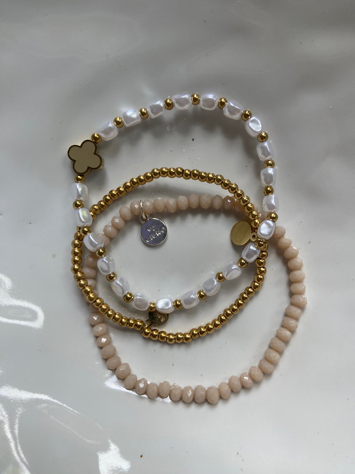 Armbandset „C3 Blume-Beige“